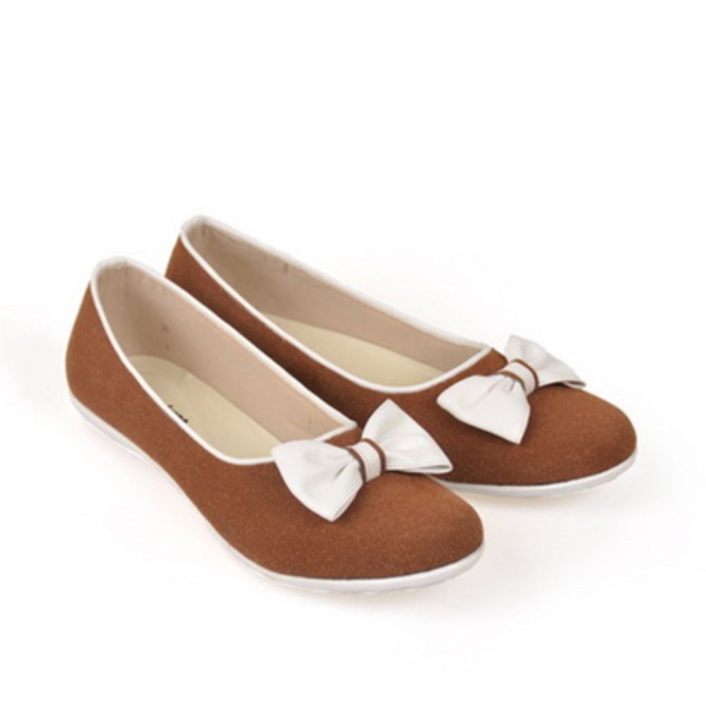 Java Seven - KJS 829 Flat Shoes / Sepatu Flat Wanita COKLAT murah original cibaduyut
