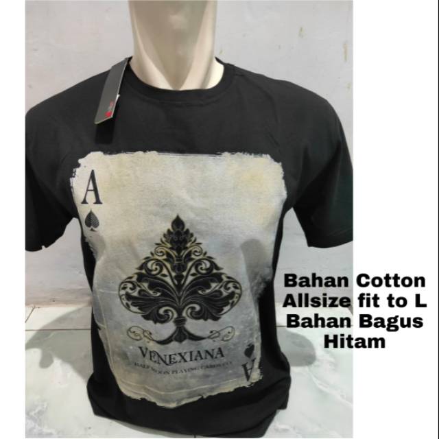 Kaos Pria Cowok Kartu / Kaos Kartu Cotton Katun Bahan Bagus