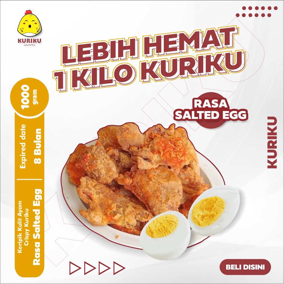 Jual Kripik Kulit Ayam Crispy Kuriku Salted Egg 1kg Shopee Indonesia