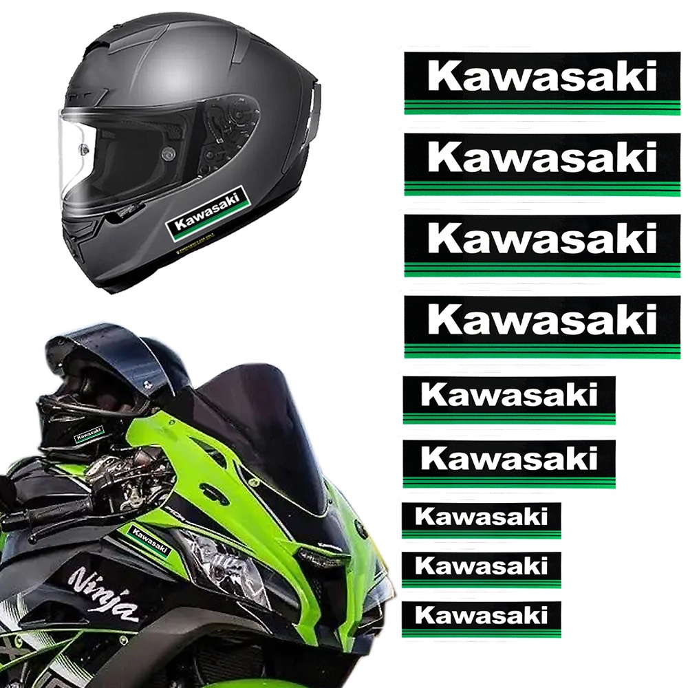 Kawasaki Motor Stiker Reflektif Logo Stiker Helm Dekorasi Stiker