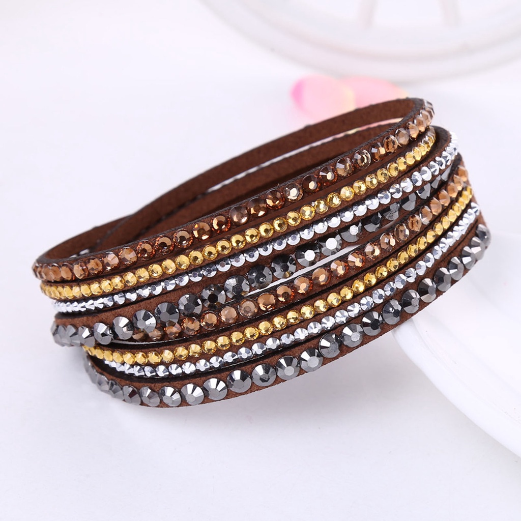 Hu Hu Hu Hu Hu Alat Bantu Pasang Kacamata♡ Gelang Multilayer Aksen Berlian Imitasi Gaya Bohemian Untuk Wanita