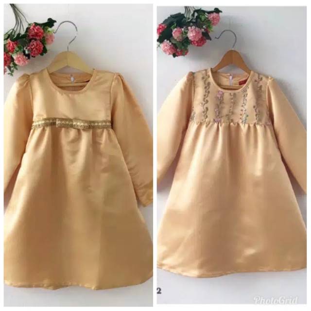 GAMIS ANAK PESTA GOLD/KIDSINVOGUE/GAMIS MURAH