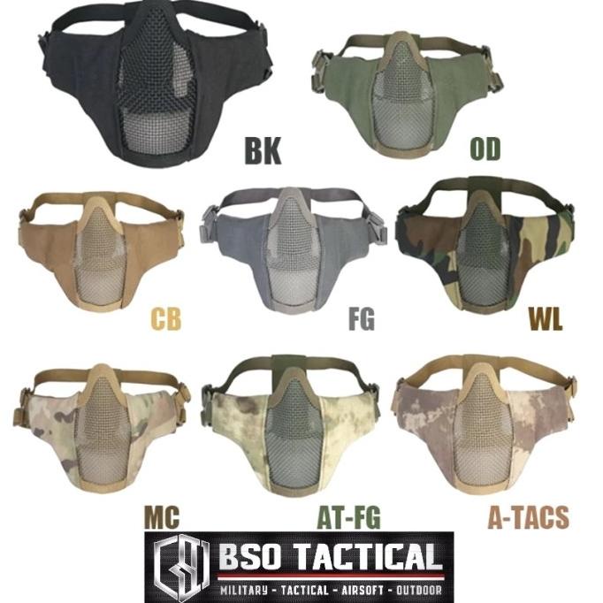 Tactical Mask Wiremesh PDW Half Face Mask Airsoft Masker Jaring Import