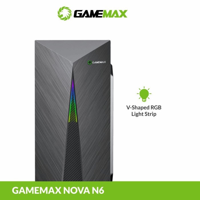 Gamemax Nova N6 Casing Komputer / PC ATX LED Strip 1Fan RGB