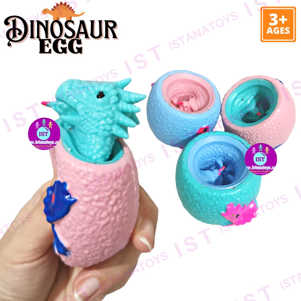 MWN Mainan Pop up Anak DInosaur Egg / Telur Dinosaur Karet