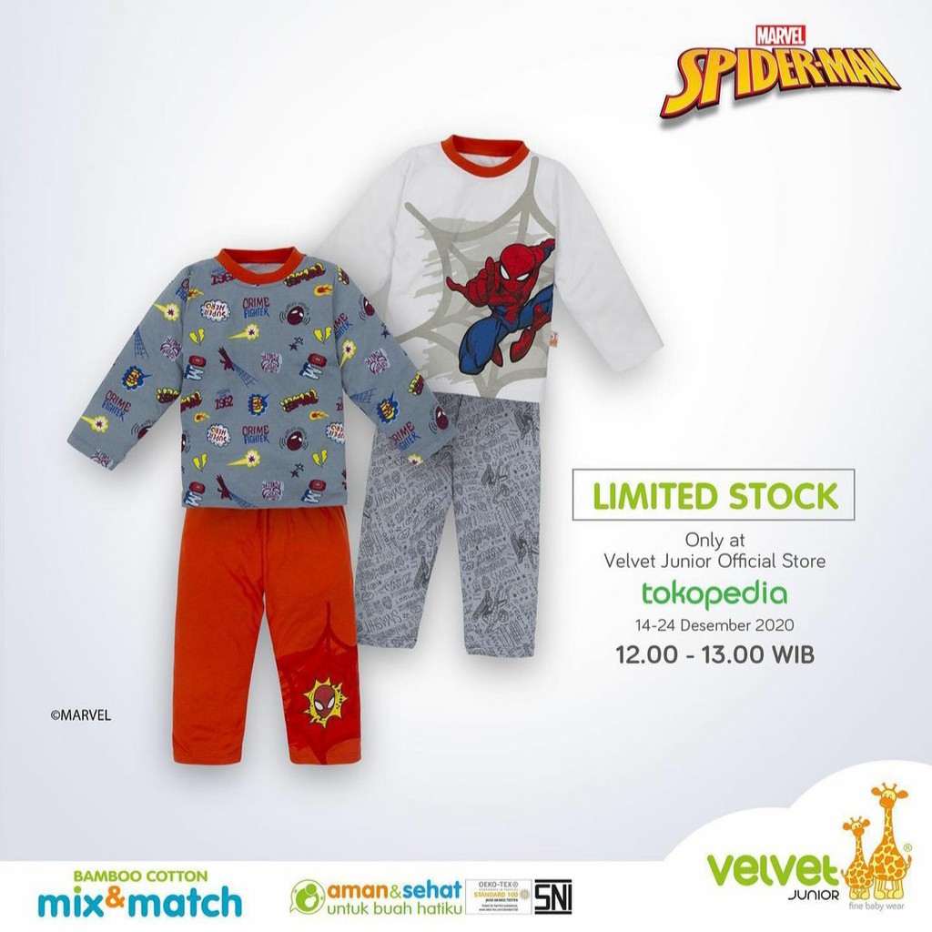 Piyama Velvet seri frozen Mix And Match - boy&amp;girl Isi 2 Setel size 2,3,4,5,6,7,8.9 tahun