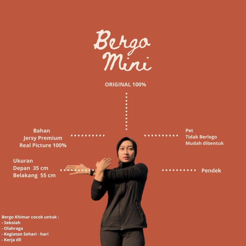 Bergo Mini Ori | Hijab Sport Jersy Instan Premium | FREE JARUM PENTUL-4