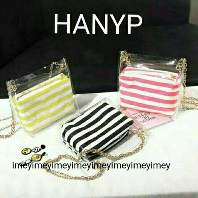 Sling bag Hanyp mika transparan tas selempang wanita cantik tas mini