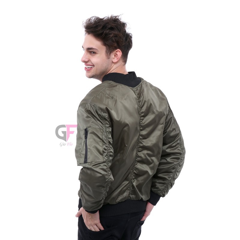 GIOFLO Jaket Bomber Cowok Keren Hijau / JAK 2244