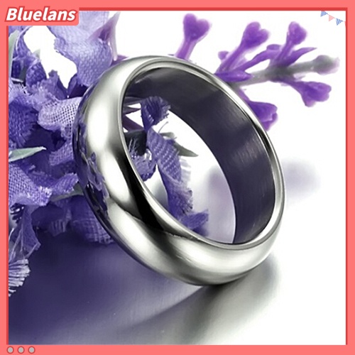 Bluelans Cincin Bahan Titanium Steel Ukuran Us 6-10 6mm Untuk Pria Dan Wanita