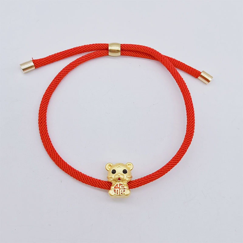 1 Pcs Fashion Korea Gelang Tail Merah Disesuaikan Harimau Zodiak Tahun Baru Bracelet