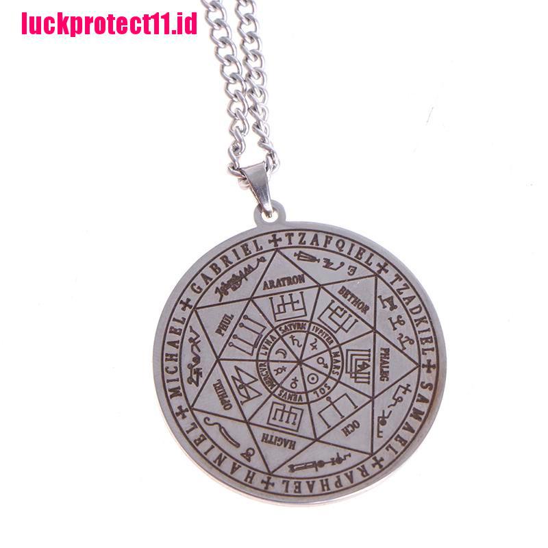 (LUCK) Kalung Tali Dengan Liontin 7 Archangels Sigil Untuk Pria