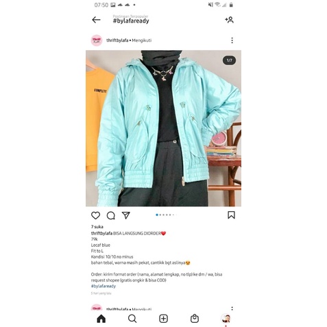 thrift jacket lecaf blue