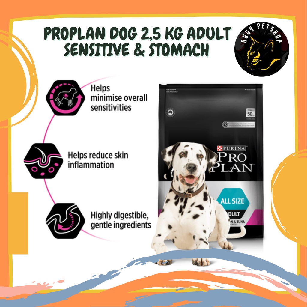 PROPLAN DOG ALL SIZE Sensitive Skin And Stomach Salmon &amp; Tuna Makanan Anjing Freshpack 2.5Kg