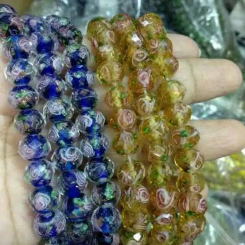 (Bisa bayar di Tempat)Bahan Craft Glasbedrose  8mm 10mm