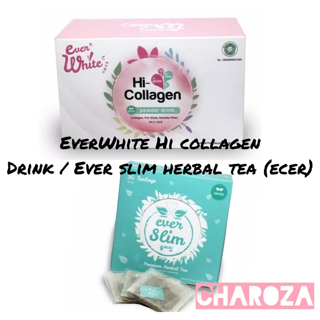 EVERWHITE Hi Collagen Drink / Ever Slim Premium Herbal Tea (ECER) Shopee Indonesia