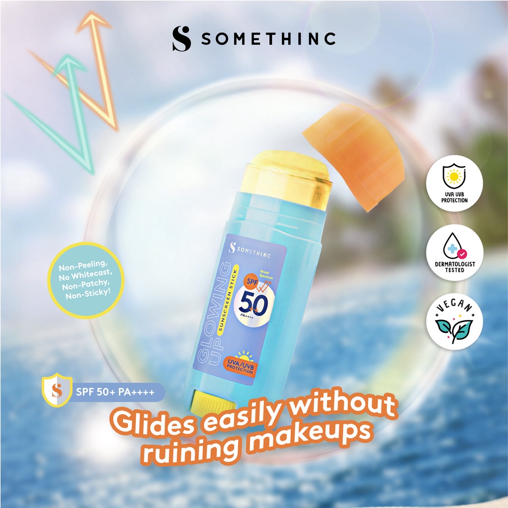 ✨ AKU MURAH ✨ SOMETHINC Glowing Up Sunscreen Stick SPF 50++ PA ++++ 15g / Sunscreen Pelindung Diri dari Matahari