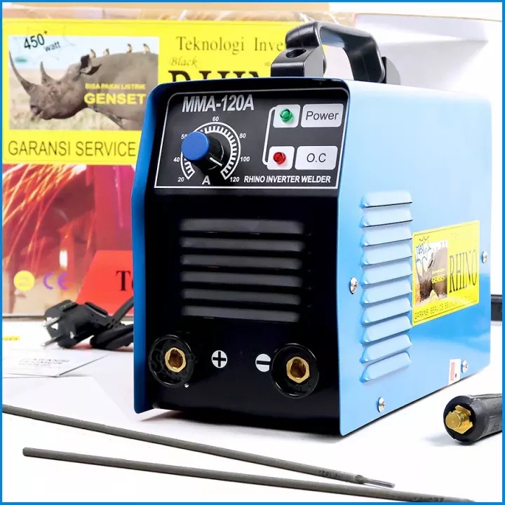 Mesin Las Listrik 450 watt Rhino Biru 120 A