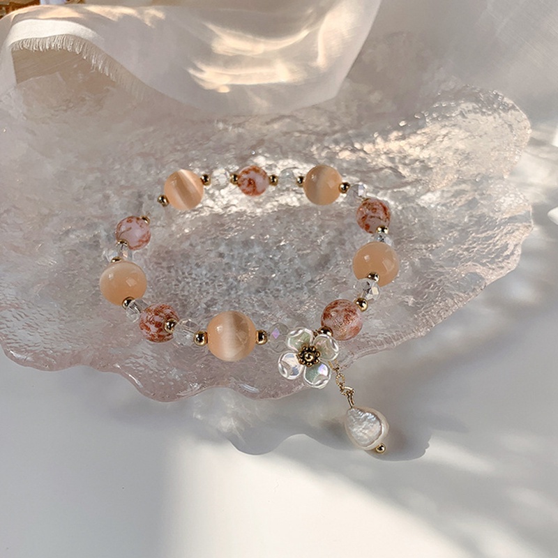 Fancyqube Gelang Manik-Manik Batu Kristal Alami Warna Oranye Hijau Biru Ungu Untuk Wanita