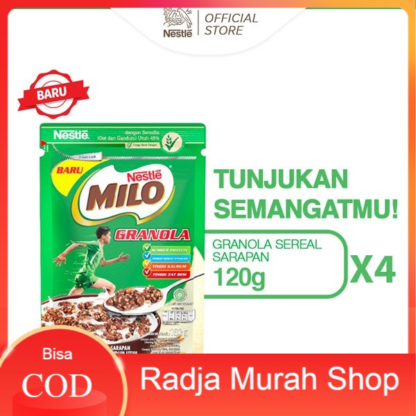 

NESTLE MILO Granola Sereal Sarapan Coklat 120g - 4pcs