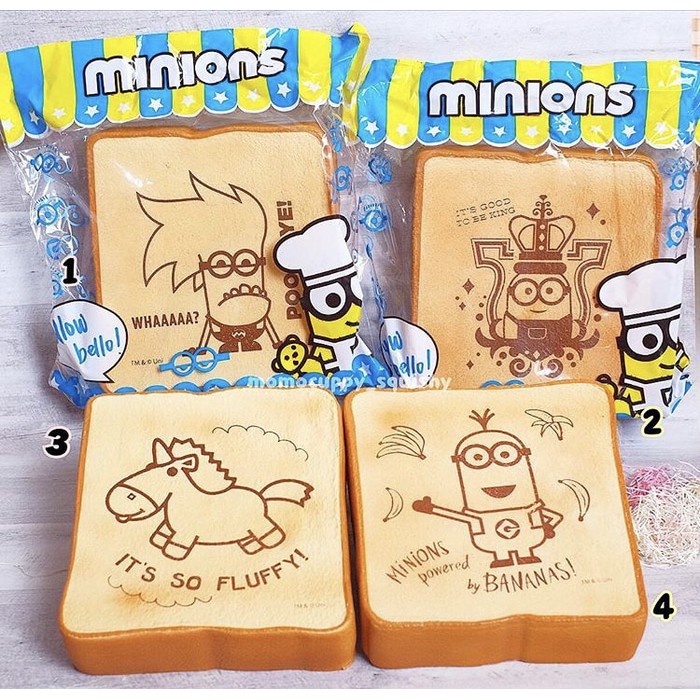 Squishy licensed jumbo minion toast by universal japan (ORIGINAL japan