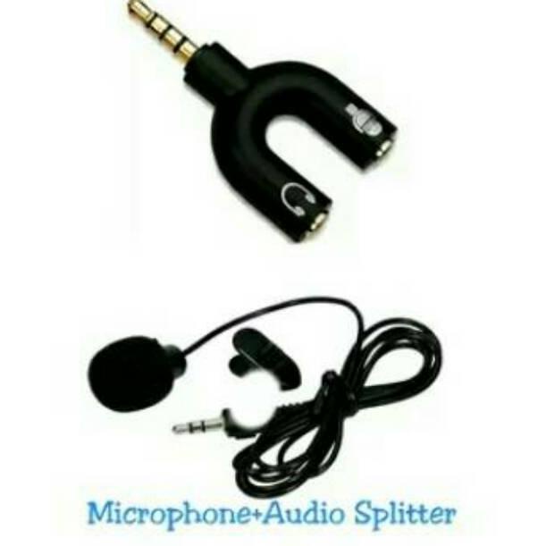 [KODE TGQ9E] microphone kabel jek Y U splitter shape rekaman vlog mic earphone headset hp 3.5mm clip