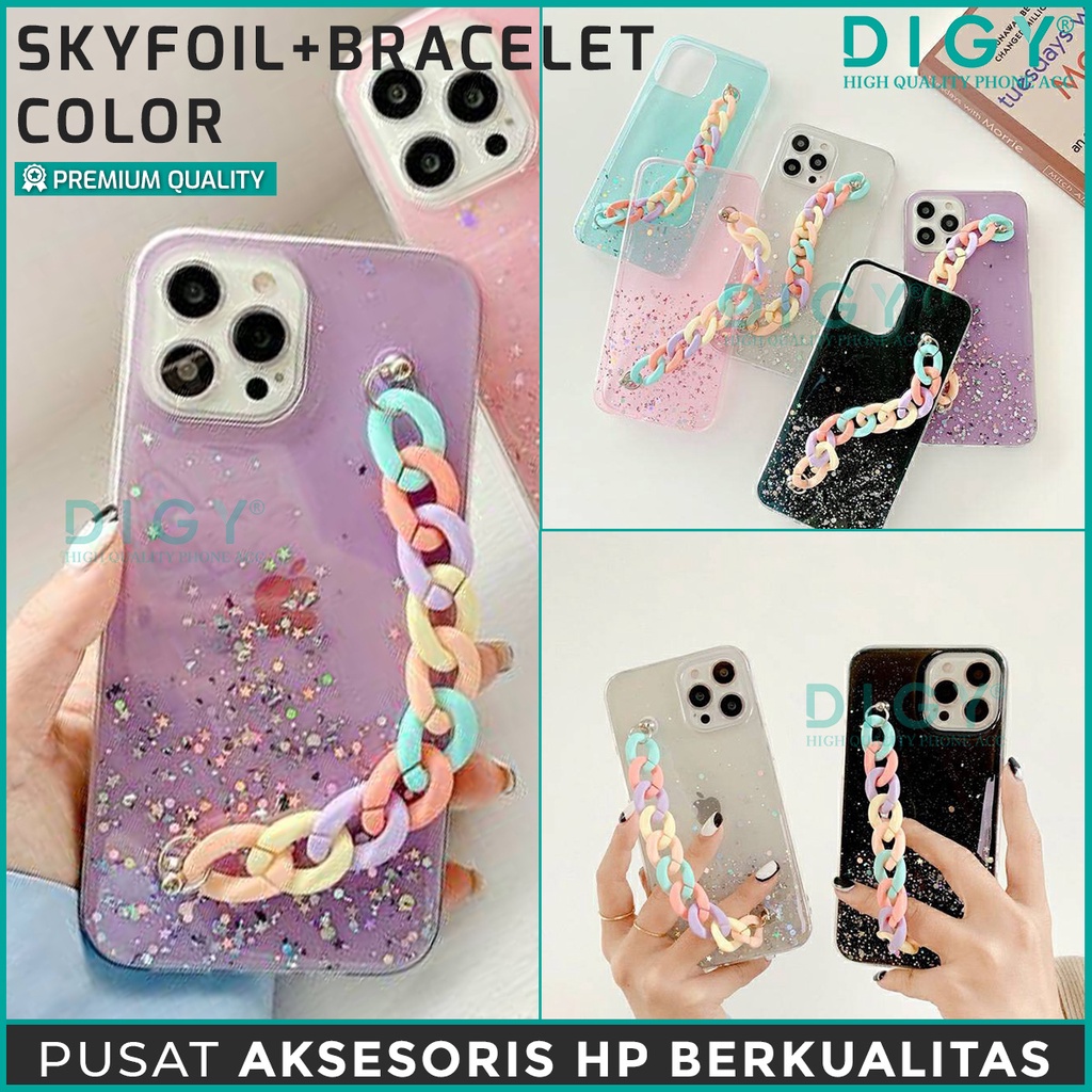 Realme 8  8 pro C11  NARZO 30A C12 C15  6  Termurah Terbaru Case Sky Foil Bracelet Softcase Gantu