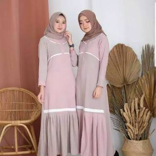  Baju Gamis Jumbo Wanita  Muslim SAMIRA LD 104 Ziper Sleting 