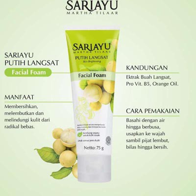 Sariayu Facial Foam Putih Langsat 75g Pembersih Wajah