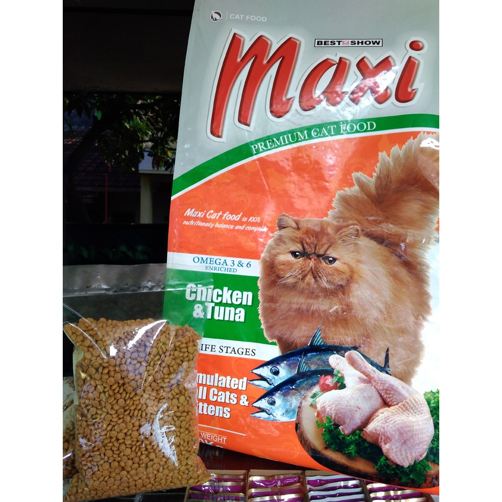 Maxi Cat Food Makanan Kucing Rasa Chicken Tuna 500 Gram Shopee