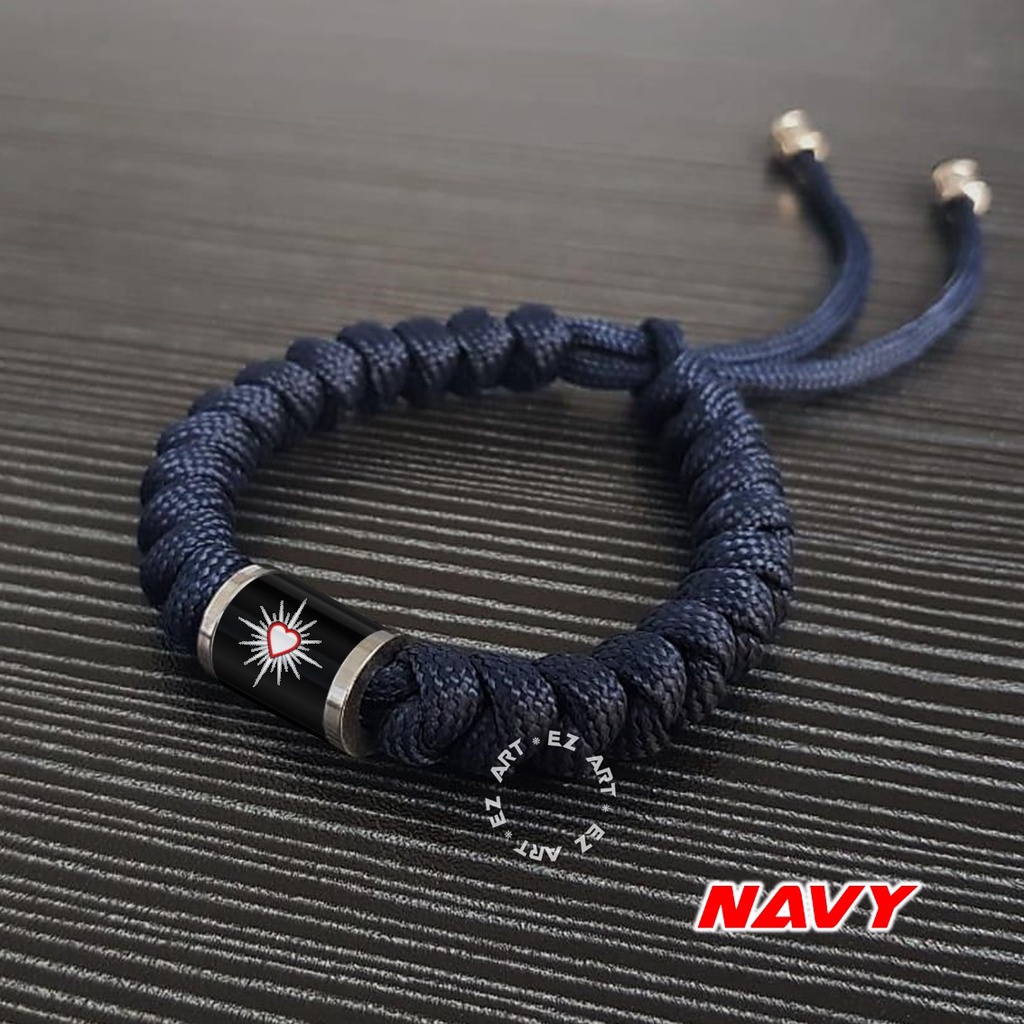 GELANG TALI PARACORD TEMA SH TERATE PENDEKAR SILAT PSHT MODEL TABUNG KACA EPOXY STAINLESS STEEL