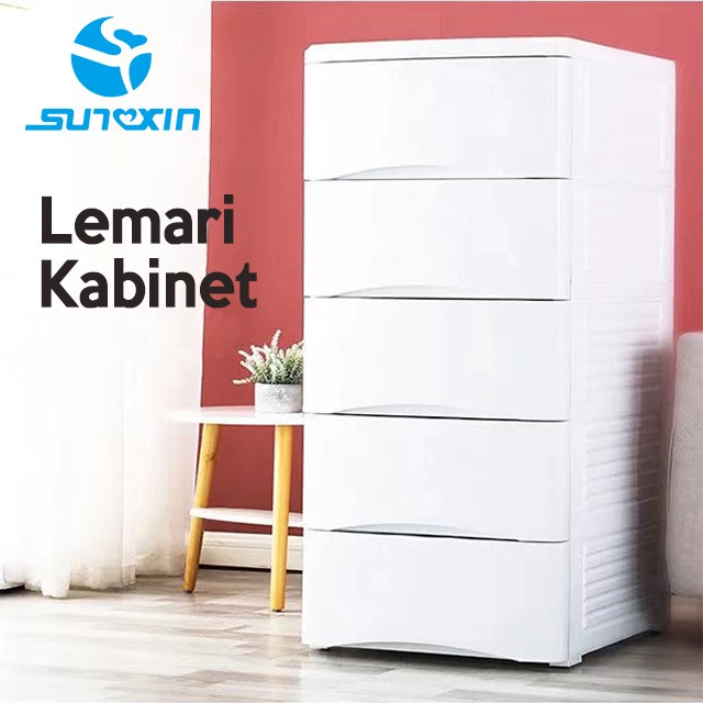 Plastic Storage Cabinet, Lemari/Laci Plastik Putih - 3 Susun