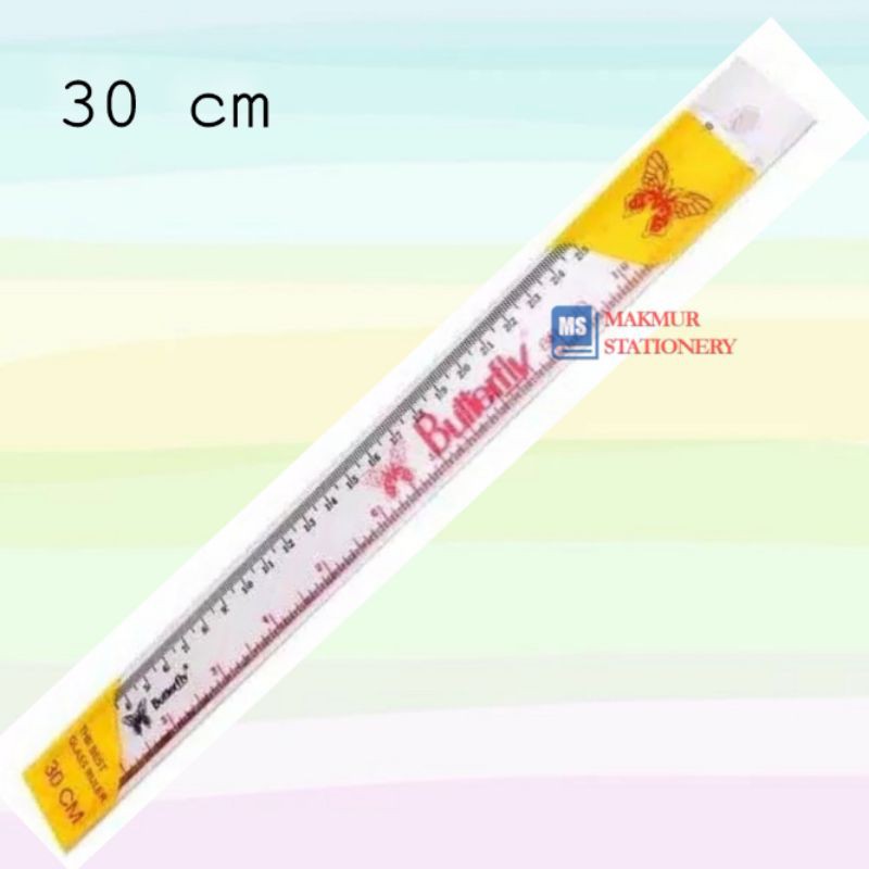 

Penggaris Plastik / Mistar Plastik Butterfly 30cm