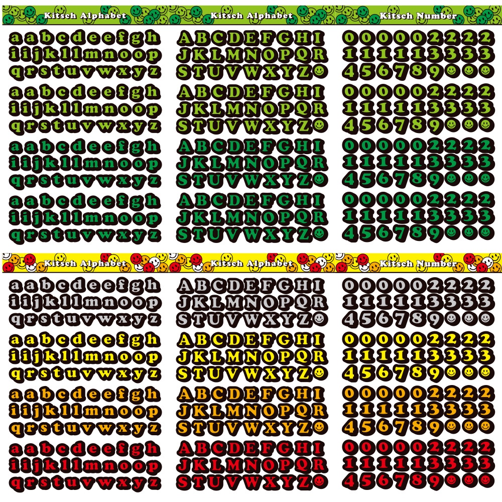 Warna digital Bahasa Inggris alphabet stiker Korea ins Jurnal bahan phone case mini truk hiasan tang