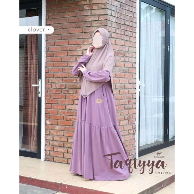 (COD) Terbaru gamis wanita Muslim DHIKR TAQIYYA l gamis kaos serut kekinian lengan karet busui ORI