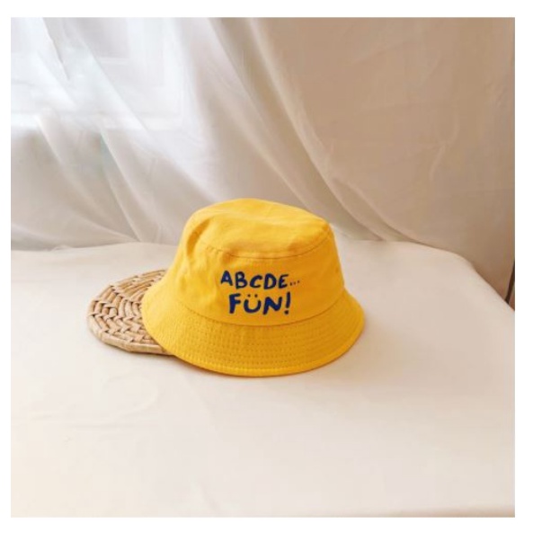 (HZ) TOPI BUCKET FASHION HAT ANAK MOTIF HURUF - TOPI ANAK UNISEX MOTIF ABCDE FUN