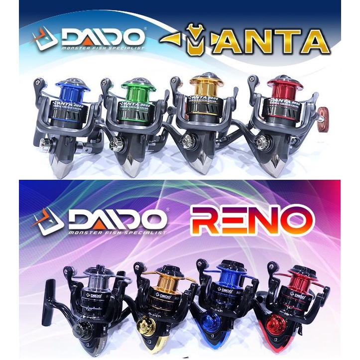 Reel Daido Manta Spin & Reno 1000, 2000, 3000 & 4000 MURAH + Extra Handle