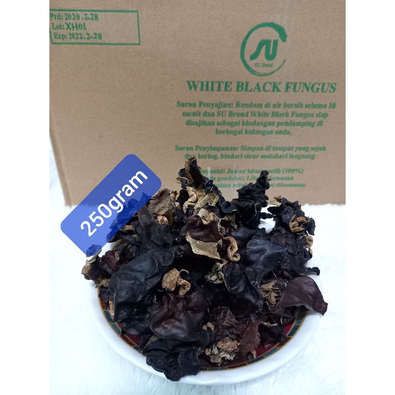 

Jamur Kuping Hitam 250gram SU Brand/ White Black Fungus