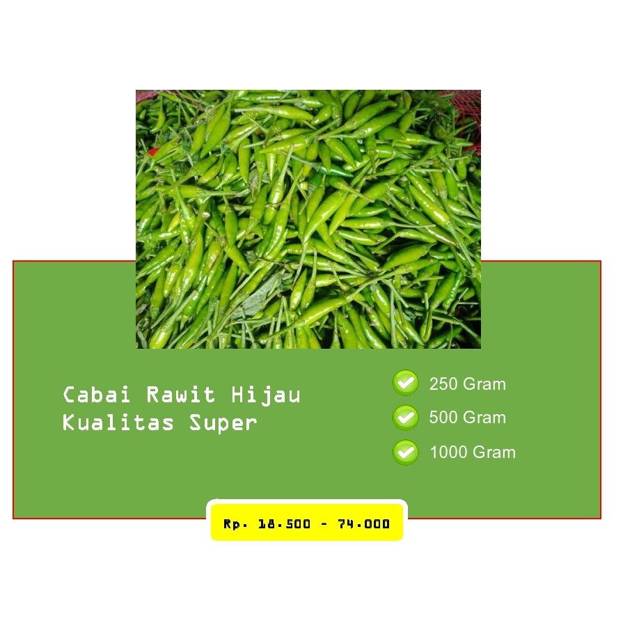 

Cabai Rawit Hijau [Kualitas Super][MURAH]