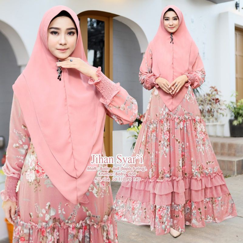 Gamis Ceruty Set Khimar Jihan Syar'i