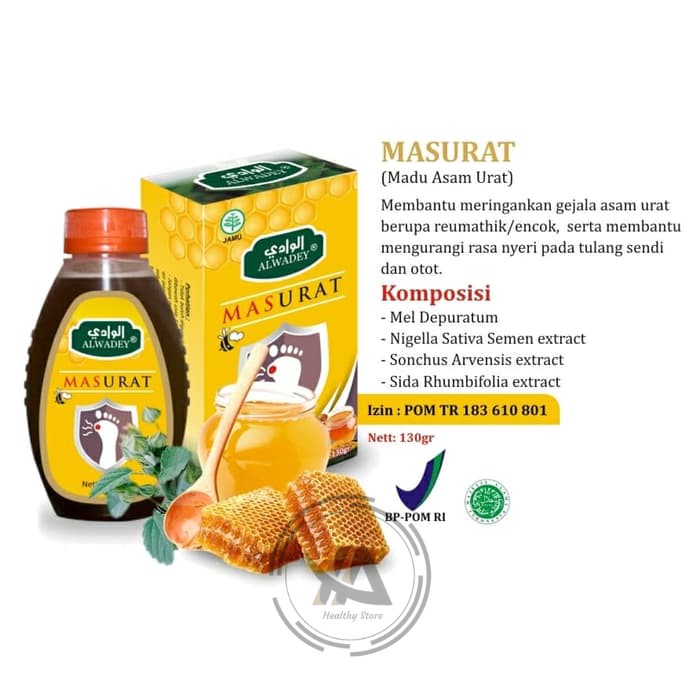 

MASURAT Madu Ramuan Asam Urat Alwadey / Madu Rematik atau Encok / Madu Dewasa / Madu 130gr #YA07