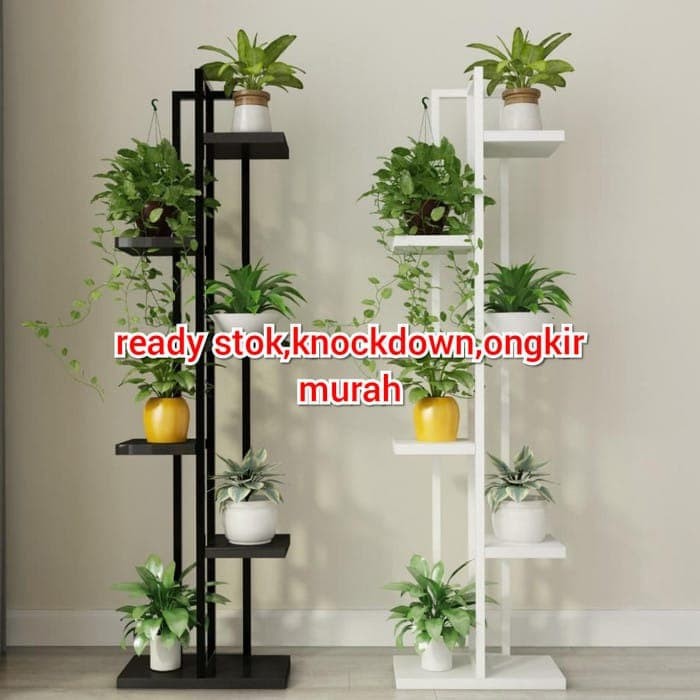 JUAL Rak pot bunga full besi, Rak bunga susun,Rak bunga hias - Putih