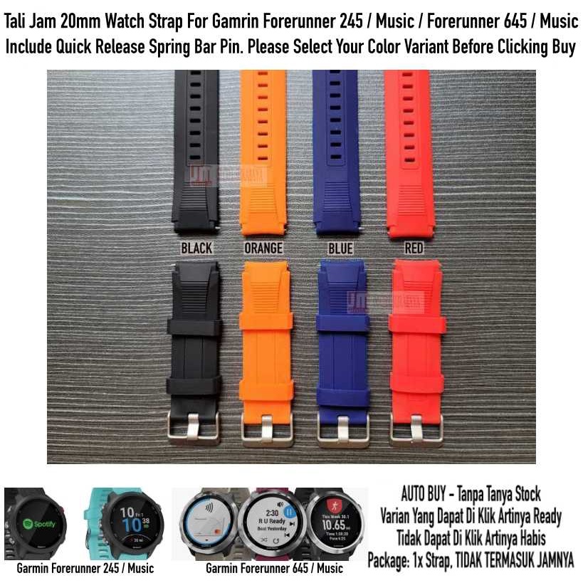 SIKAI Wide Watch Strap Garmin Forerunner 645 / 245 / Music - Tali Jam 20mm Rubber Sporty Silikon