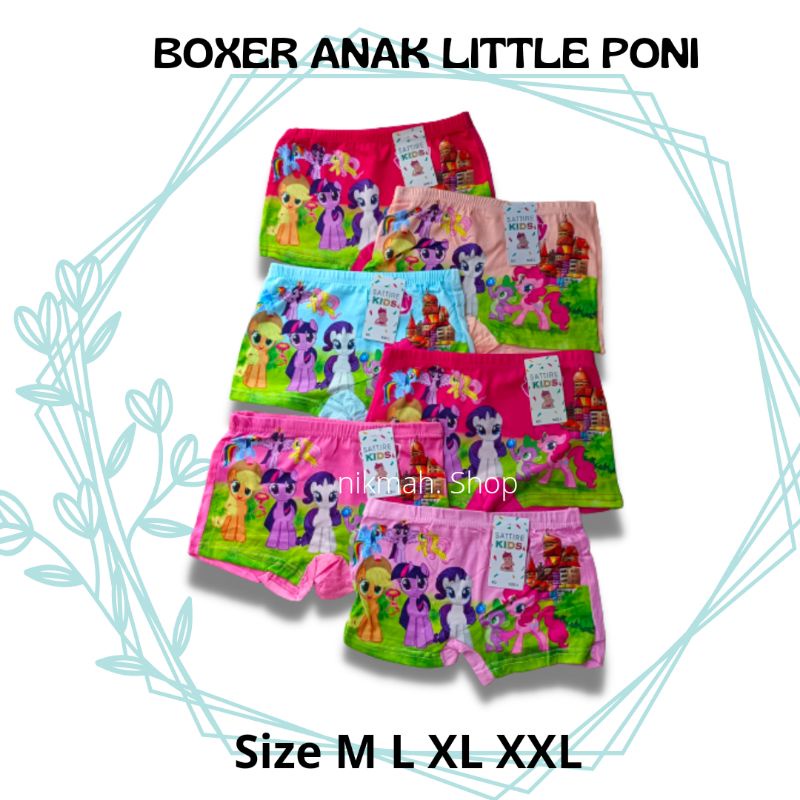 celana dalam BOXER anak cewek little pony B024