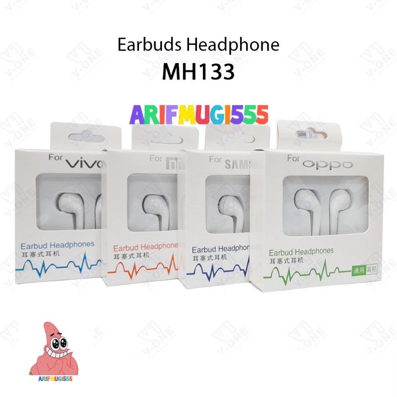 Handset Handsfree Headset Earphone Earbuds Oppo Xiaomi Vivo MH1333 Bass