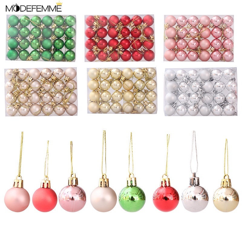 [ 24pcs/box 3CM electroplated Christmas balls Decoration for Home christmas holiday Party Wedding Present ]