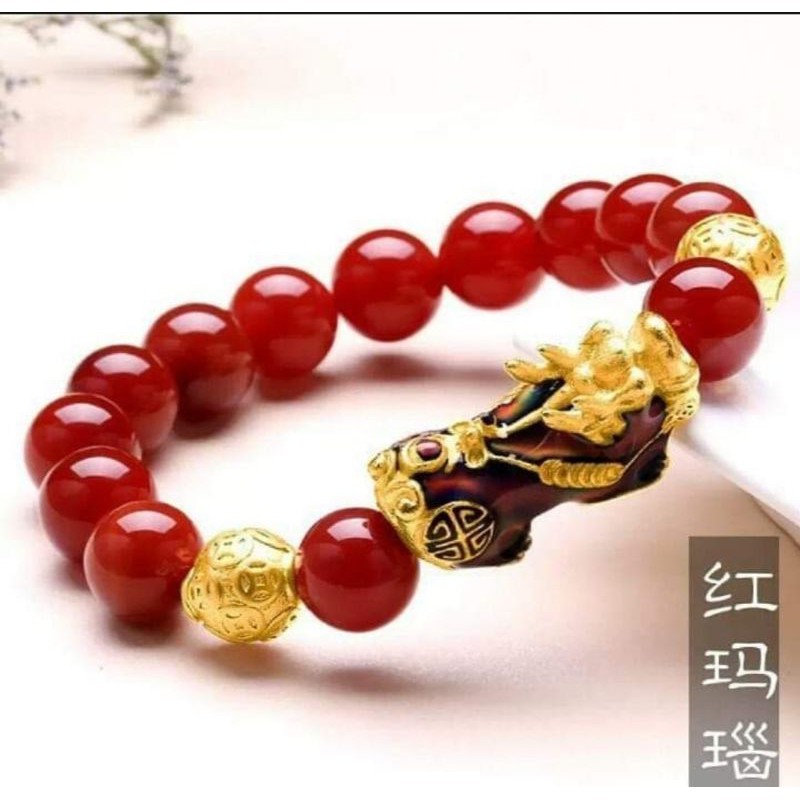 GIOK GELANG PIXIU LUCKY PIXIU WARNA/gelang giok mera