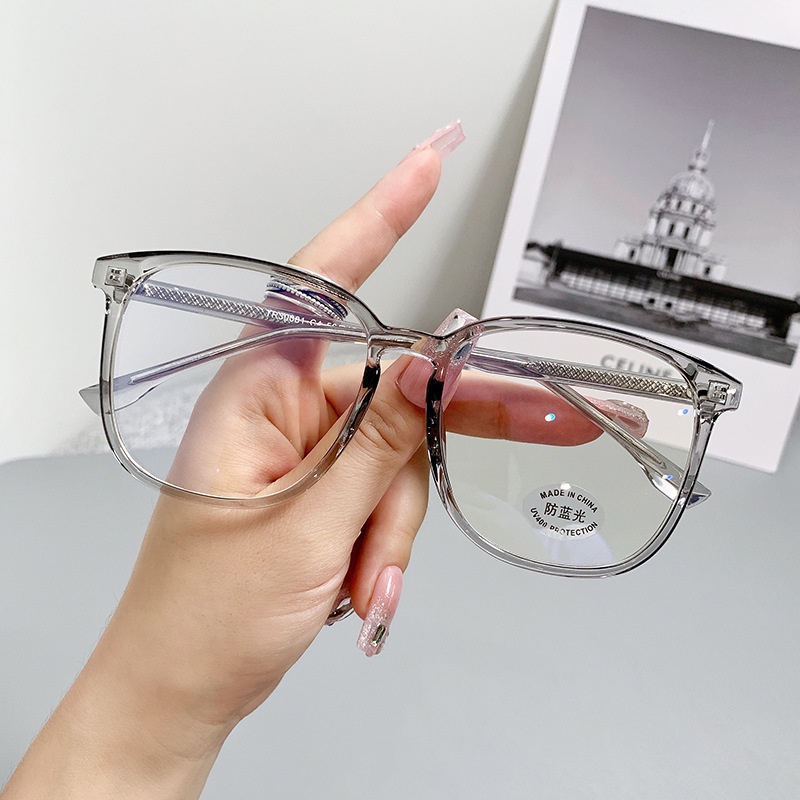 Simple Large Frame TR90 Eye Glasses Anti Radiation Replaceable Lenses for Men and Women