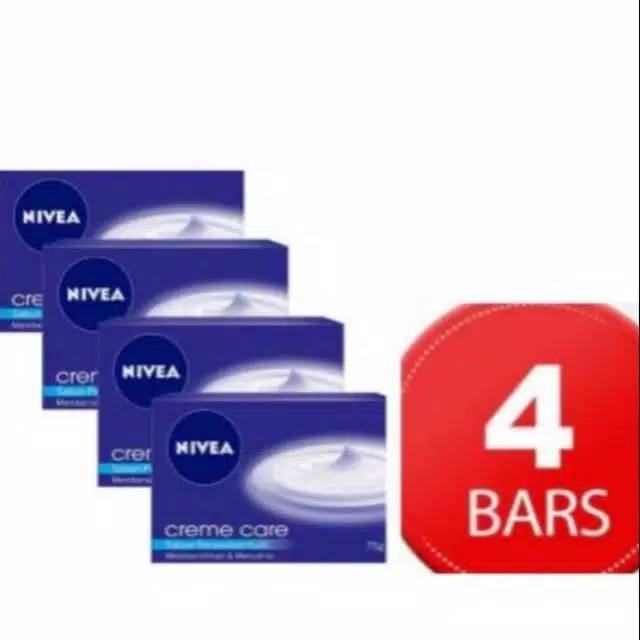 Nivea Bar Soap Creme Care 75 gram x 4 Pcs Sabun Mandi Batang