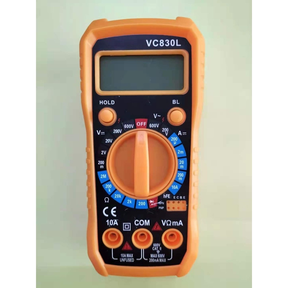 Junejour Mini Digital Multimeter AC/DC Voltage Tester - VC830L - Orange